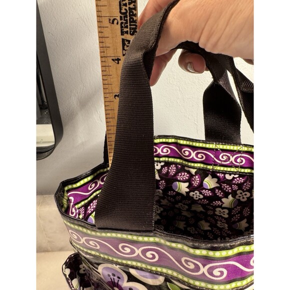 Vera Bradley Shower Caddy Plum Petals Mesh Bottom Vinyl Travel College Bath - Picture 13 of 14